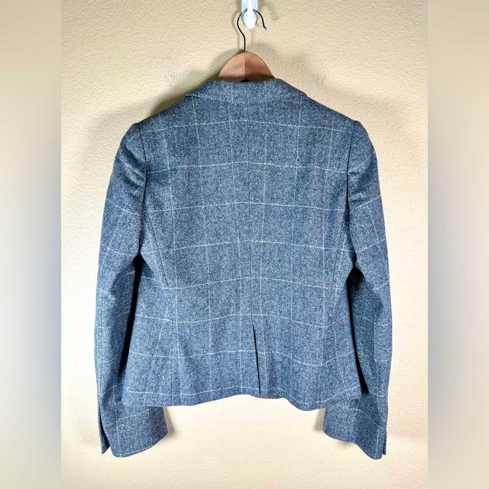 Giorgio Armani Women's Collezioni Checkered Plaid Gray Blazer - Picture 7 of 10